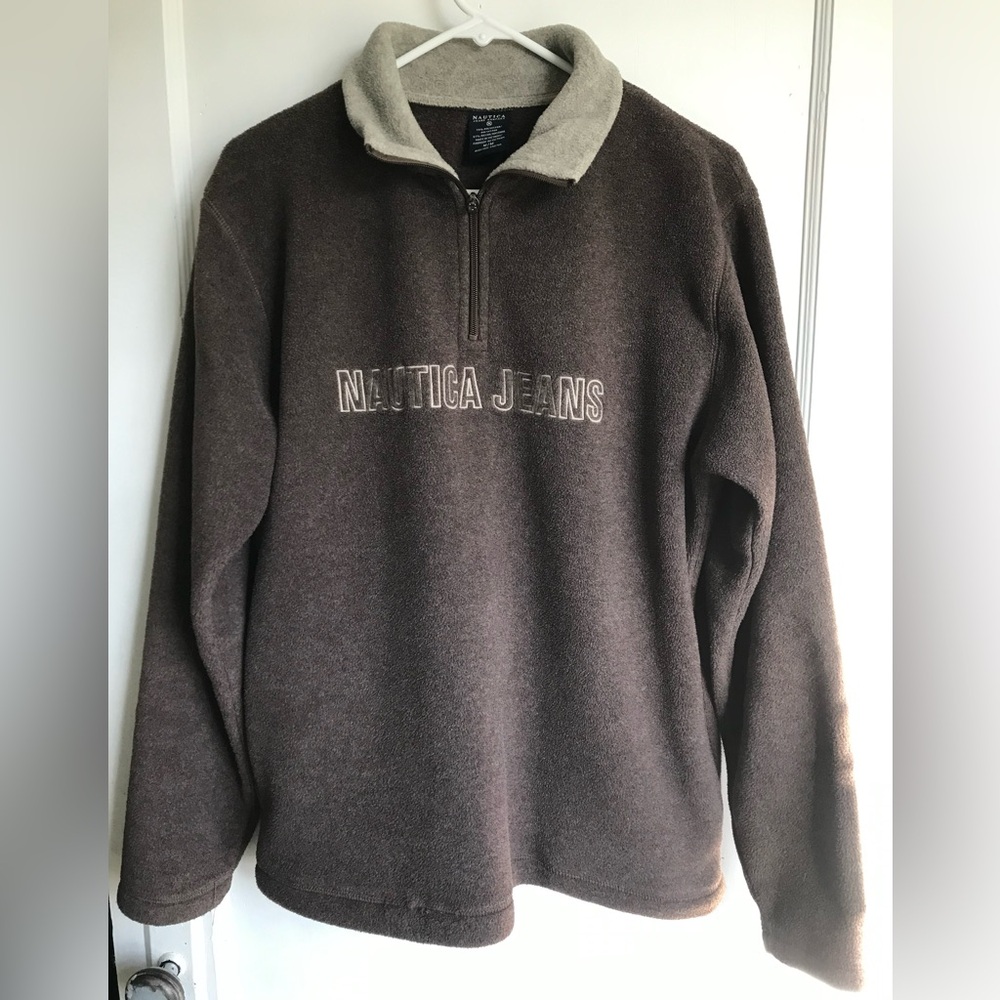 Vintage Nautica Jeans Co. Fleece Quarter Zip Jacket  Mens Size Medium